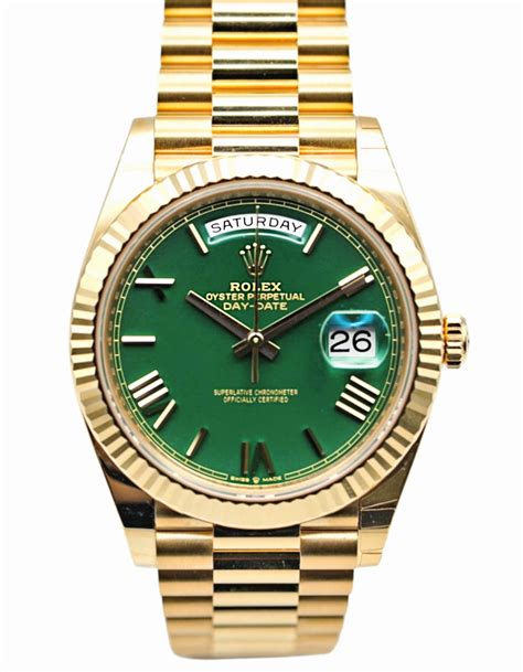 rolex date green|Rolex day date 40mm price.